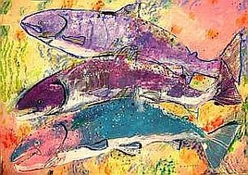 Richard Snowden, Upper Pool Fish, Mixed Media 