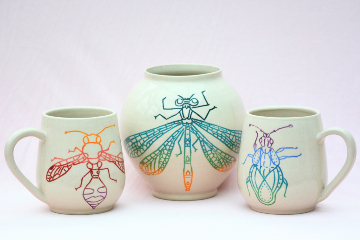 Devon Insects Vase and Bee Mugs