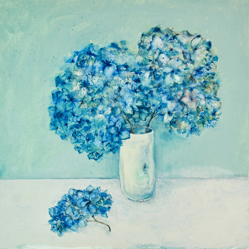 Hydrangia in Porcelain Vase 
