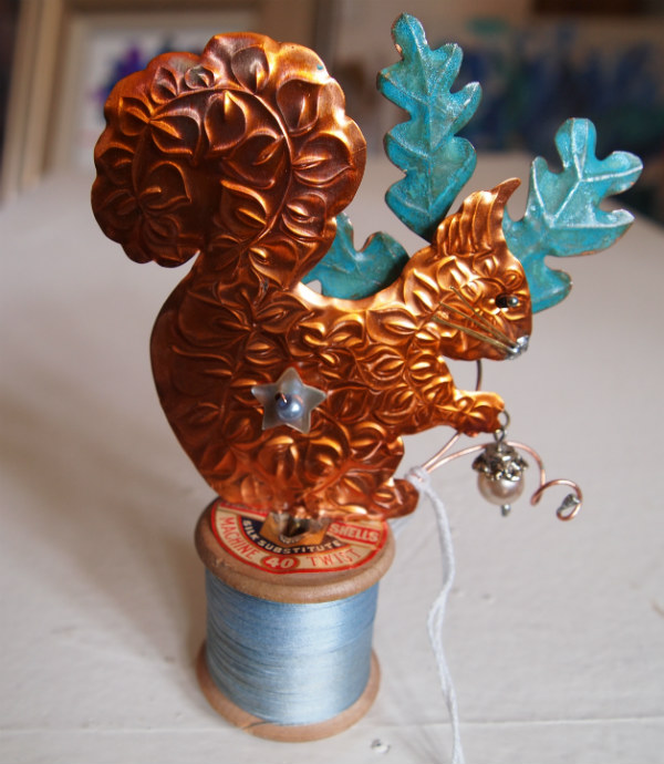 Squirrel on Cotton Reel