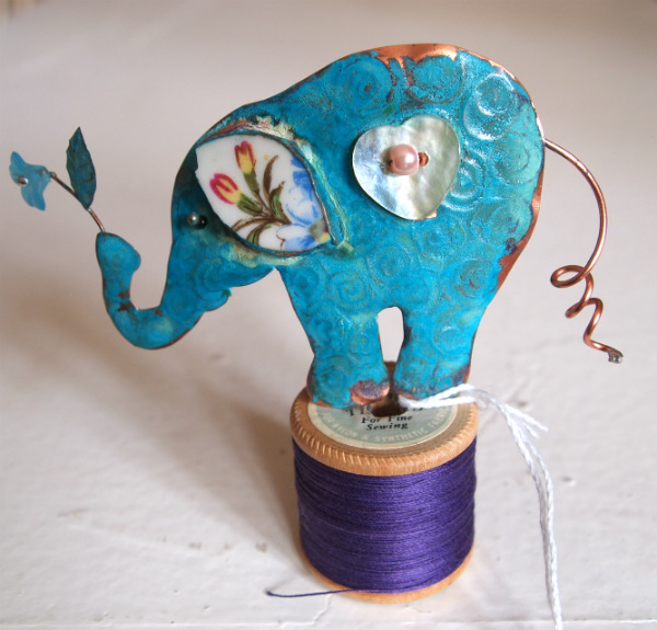 Elephant on Cotton Reel