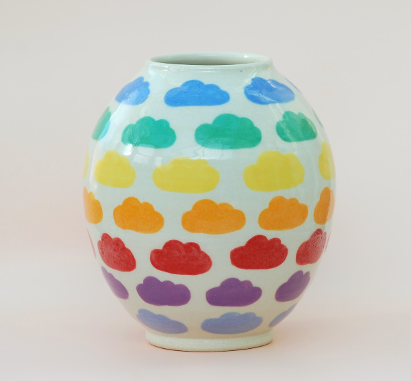Rainbow Cloud Moon Jar