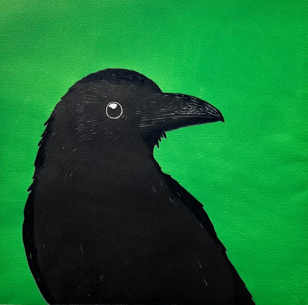 Crow with Green