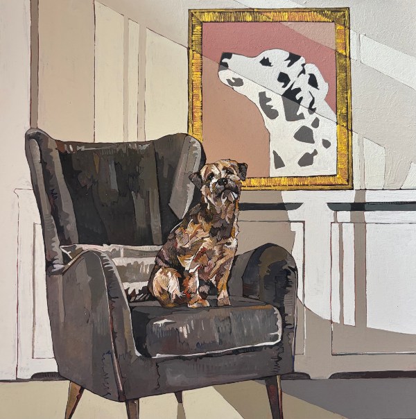 A Border Terrier with Dalmatian Painting 