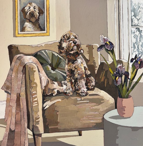 A Cockapoo with Portrait and Irises