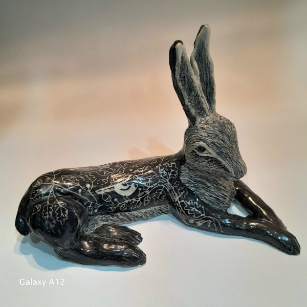 Black Floral Hare