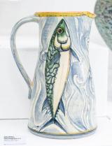 Jug Wwith Mackerel Decoration