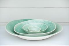 Artisan Porcelain Nesting Set of 4 Bowls