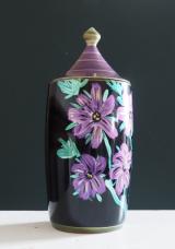 Lacquered Lidded Pot Floral Design