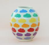 Rainbow Cloud Moon Jar